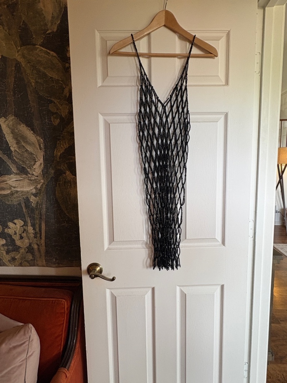 Black Beaded Net Swim Cover-Up - Picture 6 of 7